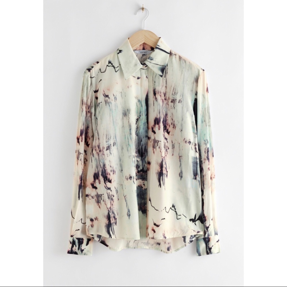 & Other Stories Watercolor Button Up Shirt
